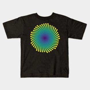 Whirlpool Spiral | Light Peacock Yellow Red Blue Kids T-Shirt